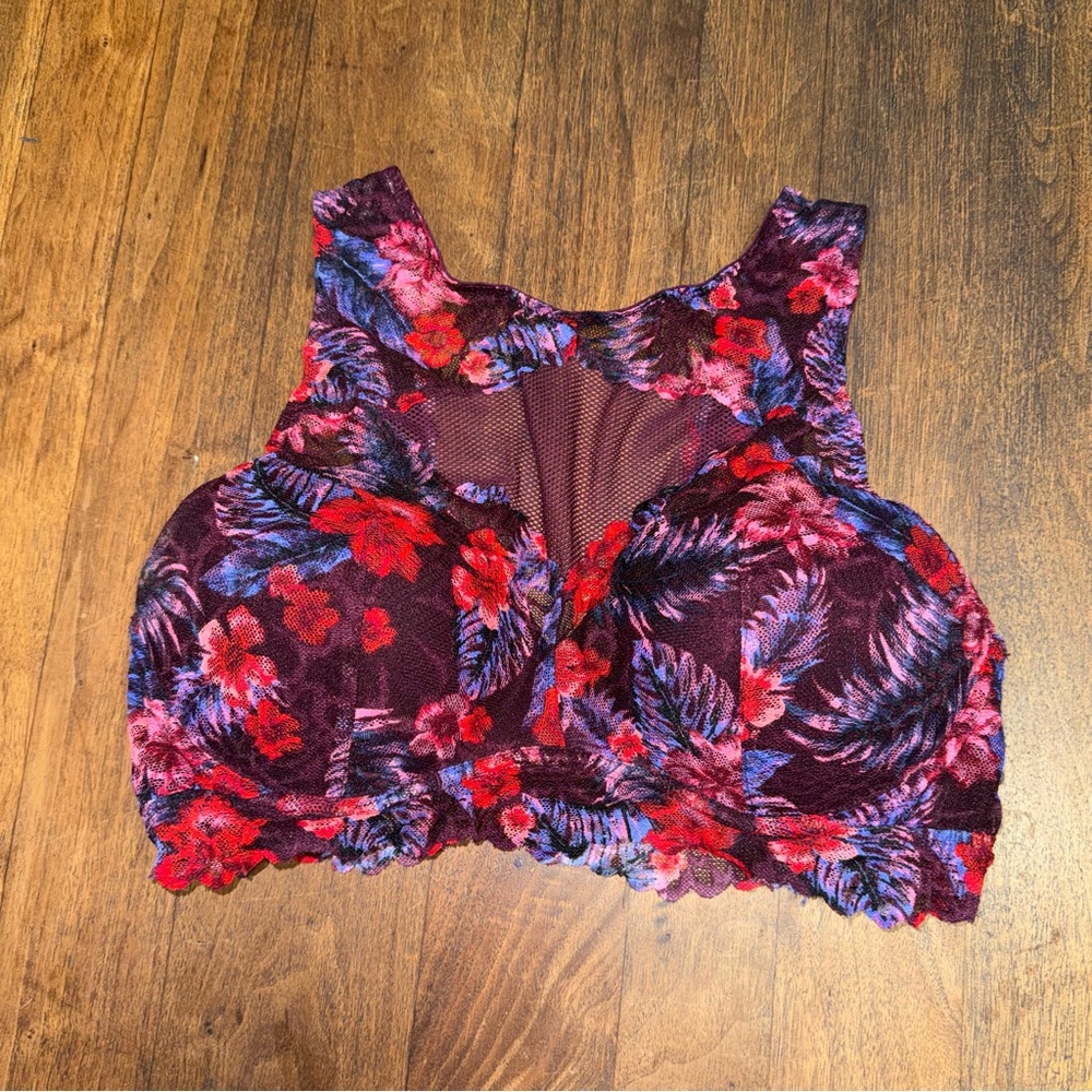 Victoria's Secret PINK floral-patterned lace bralette